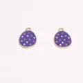Colgantes de huevo de Pascua esmaltado DIY bordes dorados lunares de colores abalorios. - 21*13mm / 9#