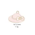 Roze hoed bedel hanger DIY zinklegering sieraden accessoire voor ketting oorbellen 16x21mm - Hoed / 1# Roze hoed