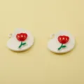 Enamel tulip flower alloy charms for DIY bracelets, necklaces and keychains jewelry making. - Red Tulip