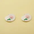Enamel Tulip Alloy Charms Cute Flower Pendants for DIY Bracelet Keychains 2Pcs Set - Pink Tulip