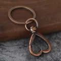 Mosquetón de aleación de zinc en forma de corazón llavero accesorio color cobre - Rojo Antiguo