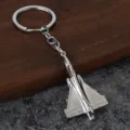 Metal airplane keychain stylish fighter jet pendant creative silver key ring for men and women - No. 2 Airplane Style (Silver) / Silver
