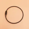 Portachiavi in cavo di filo metallico nero anello di bloccaggio a vite per bracciale - 5cm di Diametro / Nero (diametro 5 cm)