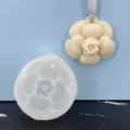 Silicone mold for DIY aromatherapy wax and gypsum hanging plaque, camellia flower detail. - 1# Camellia Pendant Molds / Translucent