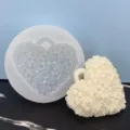 Round floral heart silicone mold for DIY aroma wax tablets and plaster hanging tags craft. - 3# Cherry Blossom Heart Molds / Translucent