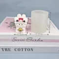 Süße Cartoon Kaninchen Silikonform und Neujahrs Ornament Deko Set mit klaren Abmessungen. - Glückshase / Klarweiß