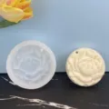 Round flower silicone mold for aromatherapy gypsum hanging tag car diffuser wax tablet. - 4-Round Flower Molds A / Translucent
