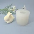 3D Süße Kaninchen Silikonform für Duftkerzen Backen und Wohnkultur Dekoration Display - 3D-Hase / Klarweiß