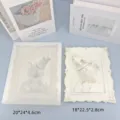 Λεπτομερής όψη καλουπιού σιλικόνης 3D ανάγλυφης γάτας και έτοιμης χειροτεχνίας. - Αρσενικές γάτες / Διαυγές Λευκό