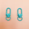 Zinc alloy colorful baked paint swivel lobster clasp keychains, light blue metal hooks. - 33mm*13mm / Emerald Green