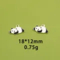 Cute black and white panda alloy charm pendant for DIY jewelry making, keychains and necklaces. - 13# Lying Panda