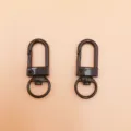 Zwarte metalen draaibare musketonhaak sleutelhanger, sterke zinklegering karabijnhaak. - 33mm*13mm / Zwart