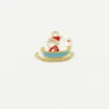 Christmas Santa Claus enamel alloy DIY charm pendant for bracelet keychain necklace accessories - Sleigh Santa