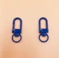 Zinklegering blauwe metaal ingebakken verf snap haken sleutelhangers variant voor tassen. - 33mm*13mm / Donkerblauw