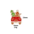 Kerst peperkoek man auto metaal geëmailleerd bedeltje hanger voor DIY ketting sleutelhanger - Rijdende Peperkoekman