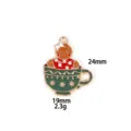 Kerst peperkoekman thee kop emaillen hanger zinklegering sieraden accessoires diy. - Kopje Peperkoekman