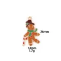 Christmas gingerbread man metal alloy enamel charm pendant DIY jewelry making accessory 26x14mm - Gentleman Gingerbread Man