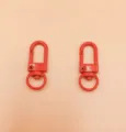 Red metal swivel snap hook lobster clasp keyring hardware for DIY crafts and bags. - 33mm*13mm / Orange Yellow