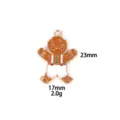 Christmas gingerbread man metal charm zinc alloy pendant for DIY necklace keychain jewelry making. - White Overalls Gingerbread Man