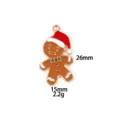 Christmas gingerbread man alloy charm pendant for DIY necklace keychain jewelry parts. - Gingerbread Man with Red Hat