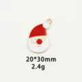 Christmas Santa Claus metal enamel charm pendant DIY jewelry accessory 20x30mm 2.4g - Standard Santa Head