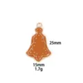 Christmas gingerbread bell zinc alloy pendant charm, brown enamel finish, 25x15mm DIY jewelry. - Bell Accessory