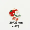 Christmas Santa Claus alloy enamel pendant DIY jewelry making craft charm accessory 20x23mm - Green Bundle Santa