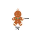 Christmas gingerbread man zinc alloy charm pendant DIY jewelry making accessory item - Green Tie Gingerbread Man