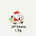 Christmas Santa Claus enamel alloy DIY charm pendant jewelry making accessory 24x24mm - Note Santa Claus