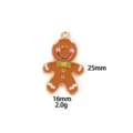 Christmas gingerbread man enamel metal charm pendant for jewelry DIY making 25x16mm - Smiling Gingerbread Man