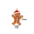 Christmas gingerbread man metal enamel charm pendant for DIY necklace keychain jewelry making - Scarf and Hat Gingerbread Man