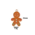 Christmas gingerbread man zinc alloy metal charm pendant for jewelry making 25x16mm - Tilted Head Gingerbread Man