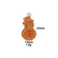 Christmas gingerbread man alloy pendant charm for DIY necklace and keychains 25mm - Snowman Accessory