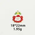 Christmas Santa Claus alloy enamel pendant DIY jewelry charm accessory making 18x22mm - Santa Wreath
