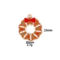 Christmas gingerbread wreath alloy pendant DIY charm for necklace keychain 20x23mm 2.7g - Wreath Accessories