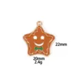 Christmas gingerbread man star metal charm pendant alloy jewelry DIY accessory 20x22mm - Pentagram Gingerbread Man