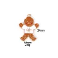 Christmas gingerbread man enamel alloy pendant charm for necklace key chain jewelry DIY making. - White Snowflake Clothes Gingerbread Man