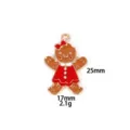 Christmas gingerbread man charm pendant zinc alloy accessory for necklace keychain jewelry - Red Dress Gingerbread Man