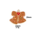 Christmas bell alloy pendant gingerbread style DIY jewelry necklace keychain charm - Double Bell Pendant
