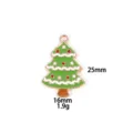 Christmas tree enamel metal charm pendant variant, size 25mm height, 1.9g weight. - Green Christmas Tree