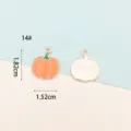 Herfst pompoen emaille bedel metaal doe het zelf sieraden armband sleutelhanger 1.82cm - 13# Pompoen