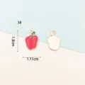 DIY red bell pepper enamel metal charm pendant bracelet jewelry making accessory 1.8cm size - 3# Red Chili Pepper