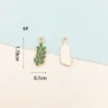 DIY enamel leaf charms for jewelry making, cute plant pendant charms for bracelet and keychain. - 6# Green Wheat Ear