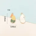 Cute autumn corn metal enamel charm DIY jewelry pendant for bracelet keychain accessory 2cm. - Corn #11