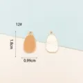Rose gold enamel potato shape DIY charm pendant 1.8 x 0.99cm bracelet jewelry item - #12 Potato