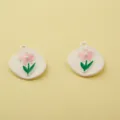 DIY Emailles Bloem Legering Bedels voor Handgemaakte Armbanden Sleutelhangers Sieraden Maken - 18x16mm / Roze bloemen