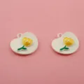 Enamel tulip alloy charms DIY jewelry making accessories for bracelets and keychains. - Yellow Tulip