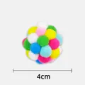 Balle jouet pour chat en peluche coloree pompon animaux jeu interactif taille 4cm vue principale - 4cm