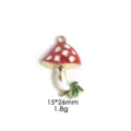 Leuke rode paddestoel emaille bedel hanger voor sieraden maken en ketting 15x26mm - Groene Paddenstoel