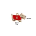 Christmas Scottie Dog Zinc Alloy DIY Pendant Red Sweater Christmas Tree Charm 29x18.5mm - Red Dog